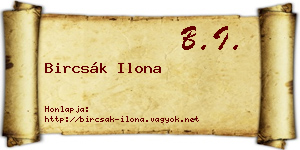 Bircsák Ilona névjegykártya